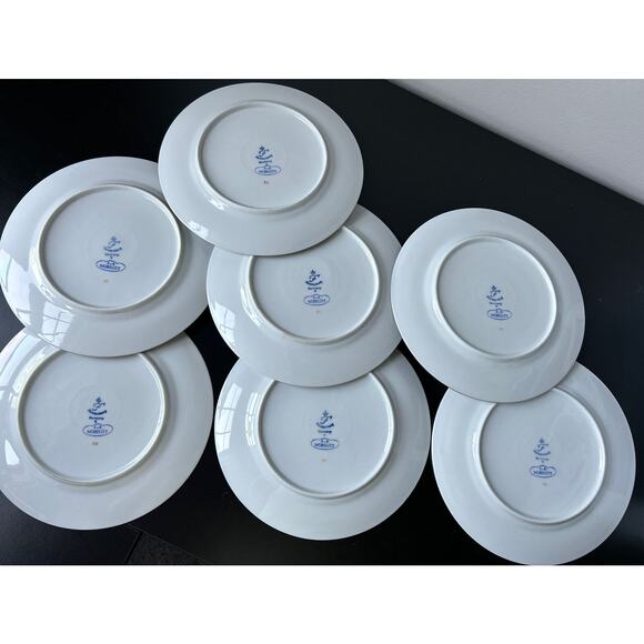 Set of 7 Furstenberg Nobility German White & Gold Trim 8-inch Plates Dinnerware - Picture 6 of 8
